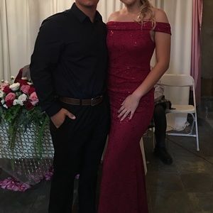 Off the shoulder sequence dress